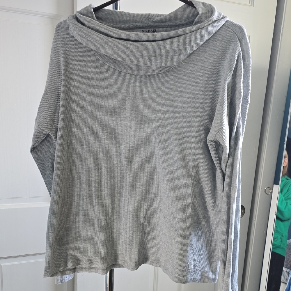 Michael Kors Textured Gray Knit Top